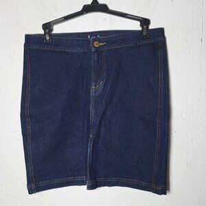 LEI Juniors Denim Front Slit Skirt 7 y2k 2000s Bratz Indie Sleaze Club Stretch